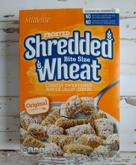 Millville Frosted Bite Size Shredded Wheat Cereal Calories, Shredded Wheat Cereal, Mini Wheats, Wheat Cereal, Whole Grain Cereals, Wheat Recipes, Book Aesthetics, Breakfast Cereal, Nutrition Information