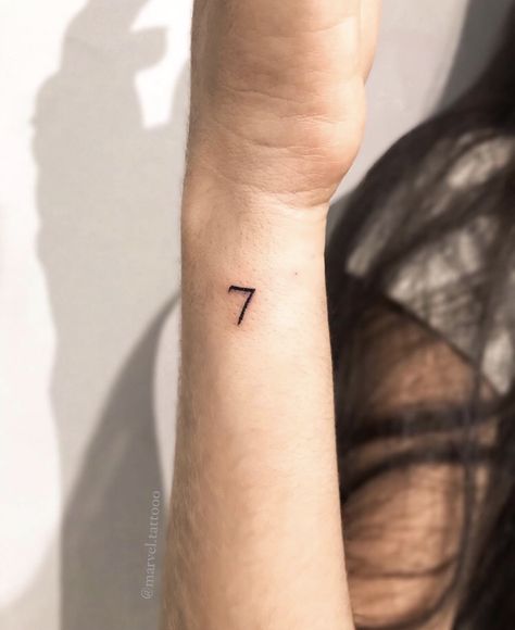 Tattoo Numero, Number 7 Tattoo, Number Angel, Bts Tattoo, Piercings Ideas, 7 Tattoo, Hair Stenciling, Bts Tattoos, Tattoo Aesthetic