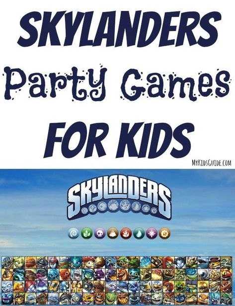 Skylanders Party Games For Kids Sky Landers, Skylanders Birthday Party, Skylanders Birthday, Frozen Party Games, Skylanders Party, Party Games For Kids, Slumber Party Games, Monster High Party, Ninja Turtle Birthday