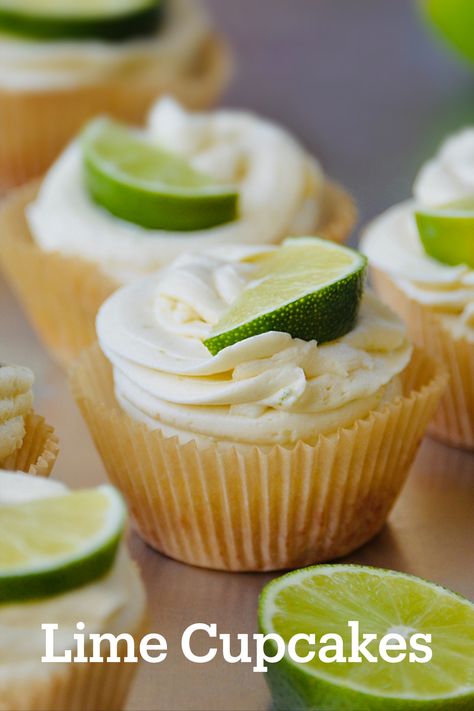 Lime Cupcakes + Vanilla Lime Frosting Key Lime Buttercream, Lime Buttercream, Key Lime Filling, Cupcakes Oreo, Key Lime Cupcakes, Lime Cupcakes, Lemon Cream Cheese Frosting, Dairy Free Options, Coconut Lime