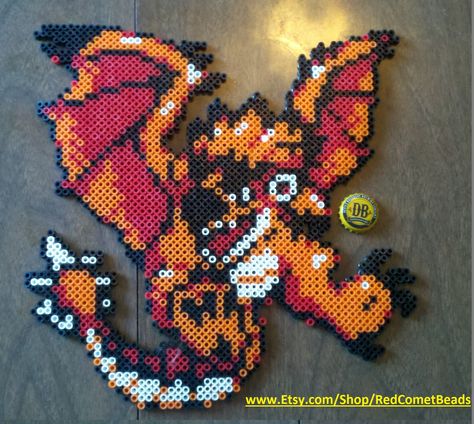 Rathalos beadsprite from Monster Hunter. Sprite made by NICKtendo DS, used with permission. Check it out on my Etsy store - www.etsy.com/shop/RedCometBeads Monster Hunter Perler Beads, Monster Hunter Series, Pixels Art, Pixel Art Pokemon, Artistic Ideas, Perler Ideas, Hama Bead, Pixel Art Grid, Monster Hunter World