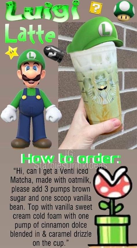 credit: starbiesdrinkideas on ig Shrek Frappe Starbucks, Easter Starbucks Drinks, Stitch Starbucks Drink, Starbucks Recipes Halloween, Disney Starbucks Drinks, Special Starbucks Drinks, Starbucks Halloween Drinks, Starbucks Ideas, Starbucks Drink Menu