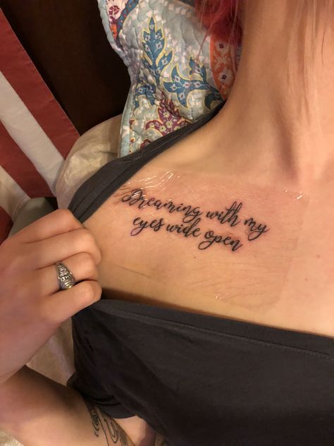 The Greatest Showman “Come Alive” Tattoo. When everyone tells you no, you say yes. Greatest Showman Tattoo, Musical Theatre Tattoo, Tattoo Phrases, Theatre Tattoo, Alive Tattoo, Tattoo Queen, Tattoo 2022, First Time Tattoos, Tattoo Sites