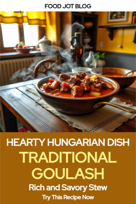 Hungarian Goulash Recipe Hungarian Recipes Appetizers, Hungarian Potato Goulash, Goulash Recipes Hungarian, Hungarian Goulash Recipes, Hungarian Goulash, Goulash Recipe, Hearty Beef Stew, Goulash Recipes, Hungarian Recipes