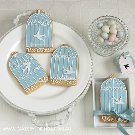 Cookies Birdcage <3 Bird Cage Cake, Bird Cookies, Bird Cake, Amazing Cookies, Iced Biscuits, Spring Cookies, Swallow Bird, Big Cakes, Pretty Cookies