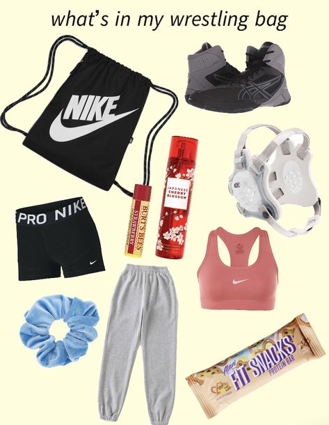 Wrestling Bag Essentials, Wrestling Practice Outfit, Wrestling Wallpaper Iphone, Girls Wrestling Hairstyles, Girls Wrestling Aesthetic, Wrestling Tips, Wrestling Aesthetic, Workouts Outfits, Wrestling Workout