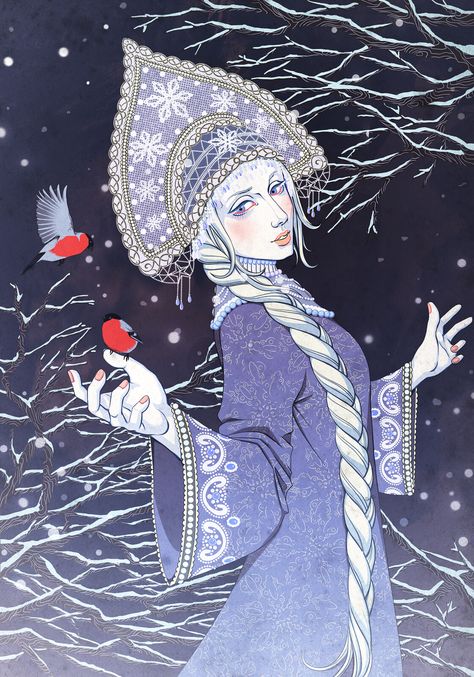 Russian Mythology, The Craft Movie, Slavic Culture, Snow Maiden, Princess Fairy, Dark Christmas, Winter Fairy, Russian Style, Ukrainian Art