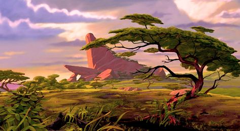 "The Lion King" - Pride Rock The Lion King Background, Lion King Landscape, The Lion King Aesthetic, Lion King Background, Disney Landscape, Lion King Pride Rock, Le Roi Lion Disney, Lion King Jr, Lion King Movie