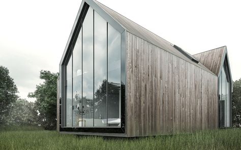 Vertical Cladding, Cabin Modern, Wood Facade, Steel Frame House, Modern Barn House, Vernacular Architecture, Image 3d, Modern Farmhouse Exterior, Timber House