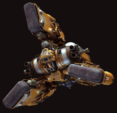 Bassmen — Heavy Space Tug “Gordon” by Paul Pepera Robot Mechanics, Space Engineers, Starship Concept, Starship Design, Sci Fi Models, Sci Fi Ships, Space Fantasy, Spaceship Art, Spaceship Concept