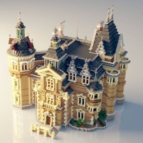 Minecraft Dirt House, Minecraft Baroque, Baroque Mansion, Minecraft Palace, Lego Diy Crafts, Construction Minecraft, Minecraft Mansion, Minecraft Castle, Minecraft Server