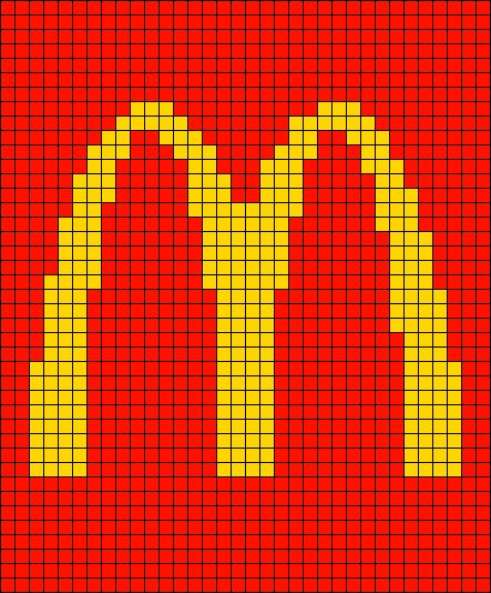 Food Alpha Pattern, Mcdonalds Logo, Fast Food Burger, D Company, Food Burger, Pixel Art Grid, Crochet Cross, Alpha Pattern, Alpha Patterns