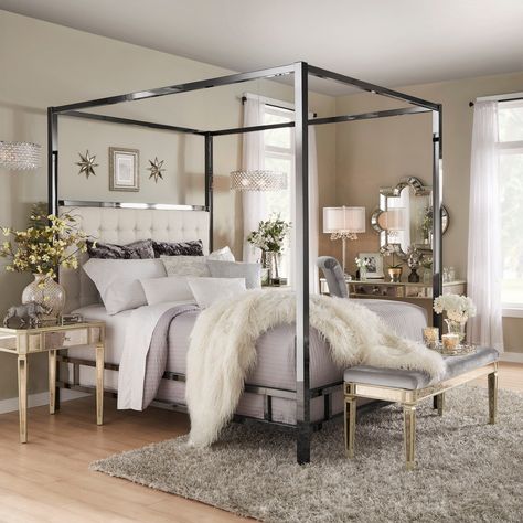 Black canopy bed