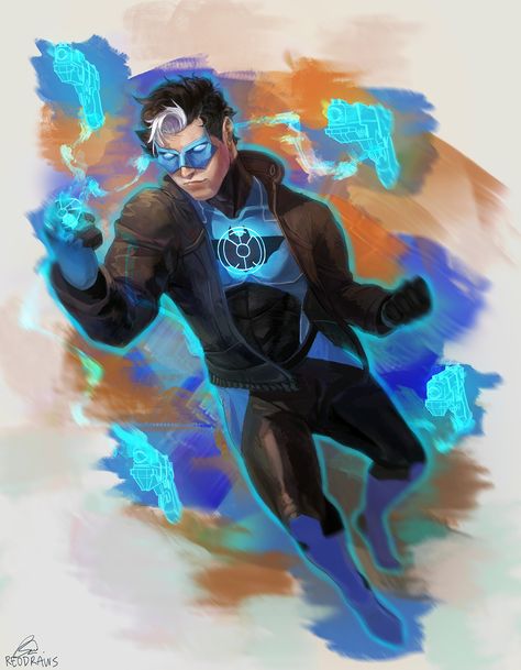 ArtStation - Jason Todd as a Blue Lantern, Reo Solomon Bat Brothers, Blue Lantern Corps, Green Lantern Powers, Batman Painting, Jason Todd Batman, Superman Returns, Red Hood Jason Todd, Marvel Costumes, Lantern Corps