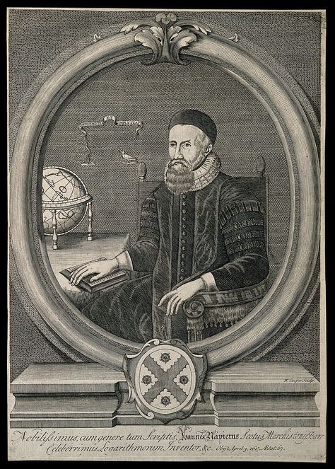 John Napier, seated, wearing a skull cap, his right hand res Wellcome V0004218 - Category:John Napier (mathematician) - Wikimedia Commons John Napier, St Cuthbert, England And Scotland, A Skull, Stippling, Wikimedia Commons, Skull Cap, 17th Century, Right Hand