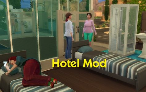 With my Hotel Mod, your sims can finally move into their own hotel! Sims 4 Jobs, Sims 4 Controls, Los Sims 4 Mods, Ts4 Mods, Cc Shopping, Sims 4 Traits, 4 Poses, Cc Furniture, Cc Mods