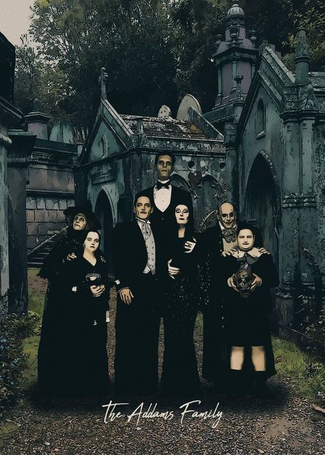 Addams Family Poster, Addams Family Tv Show, Addams Family Musical, Addams Familie, Horror Collection, Addams Family Costumes, Gomez And Morticia, Family Tv, Adams Family