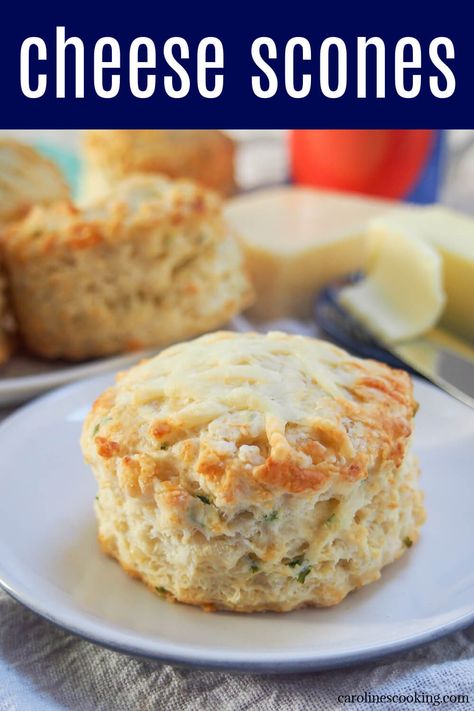 These savory cheese scones are easy to make, packed with cheese flavor yet surprisingly light. They make a delicious snack, side or base for a sandwich. Plus they're perfect to add to an afternoon tea spread. Mary Berry Cheese Scones, Cheese Scones Recipe, Cheese Scone Recipes, British Recipes, Biscuit Bar, Cheese Scones, Savory Cheese, Scones Recipe, Mary Berry