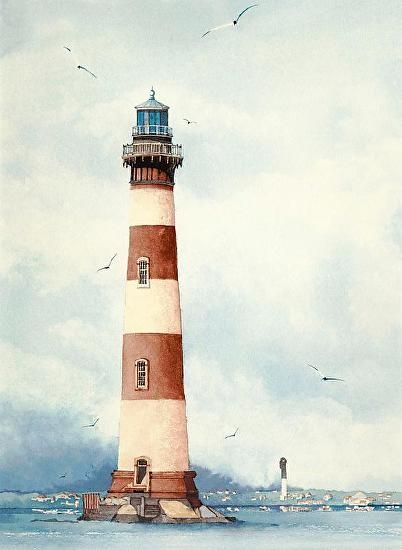 Watercolor Cottage, Lighthouse Drawing, Bathroom Paintings, Lighthouse Tattoo, Lighthouse Painting, Lighthouse Pictures, Lighthouse Art, Beautiful Lighthouse, Nautical Art