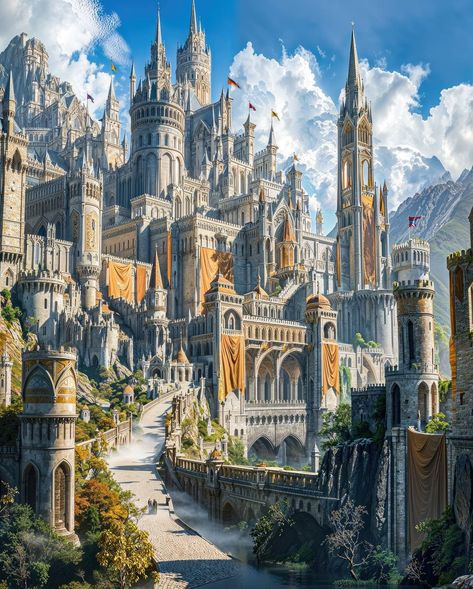 Sentient Labs (@iamsentient_) • Instagram photos and videos Fantasy Cities, Fantasy World Map, Castle Art, Fantasy Worlds, Minecraft Architecture, Fantasy Castle, Fantasy City, Fantasy Places, Dark Art Illustrations