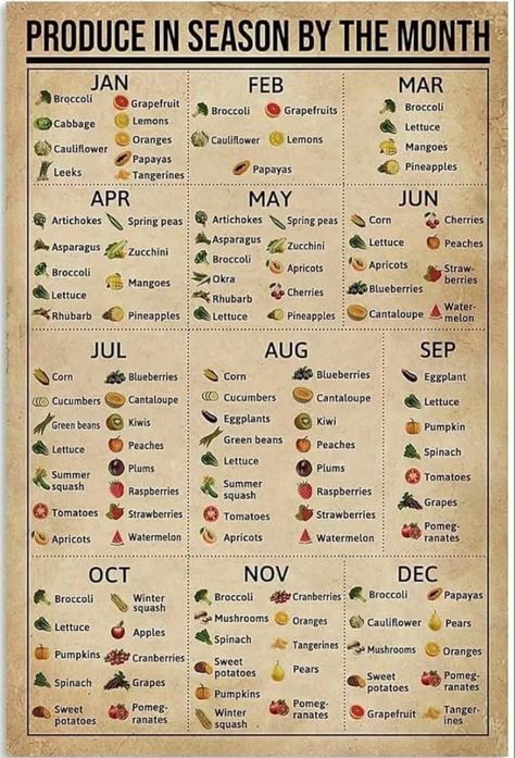 Produce By Month, Vegetables In Season By Month, In Season Fruits And Vegetables, January Produce, Rhubarb Water, Orange Cauliflower, Spring Peas, Meal Prep For Beginners, Healthy Meals For One