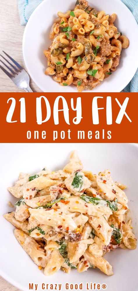 These healthy, 21 Day Fix meals are easy one pot dinners that your whole family will love! One pan meals are perfect for busy weeknights when you don't want to spend a lot of time cleaning up after dinner! #21dayfix #onepotdinner #21dayfixmeals #21df Healthy Dinner Recipes 21 Day Fix Meals, 21 Day Fix Sheet Pan Dinners, 21 Day Fix Family Dinners, 21 Day Fix Casserole, Portion Fix Dinner Recipes, 21 Day Fix Casserole Recipes, 21 Day Fix Dinners For Family, 21 Day Fix Crockpot Recipes, 21 Day Fix Dinners