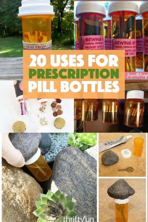 Reuse those empty prescription pill bottles in all sorts of ways. From organizing to making cookies. Yes, cookies! See how to use your empty pill bottles! #recycle #repurpose #recycledcrafts #DIYcrafts #organization #storage #pillbottles #pillbottlecrafts #plasticrecycle Pill Bottle Painting Ideas, Empty Pill Bottle Crafts, Reuse Pill Bottles, Empty Medicine Bottles, Medicine Bottle Crafts, Pill Bottle Crafts, Emergency Hacks, Prescription Bottle, Paint House