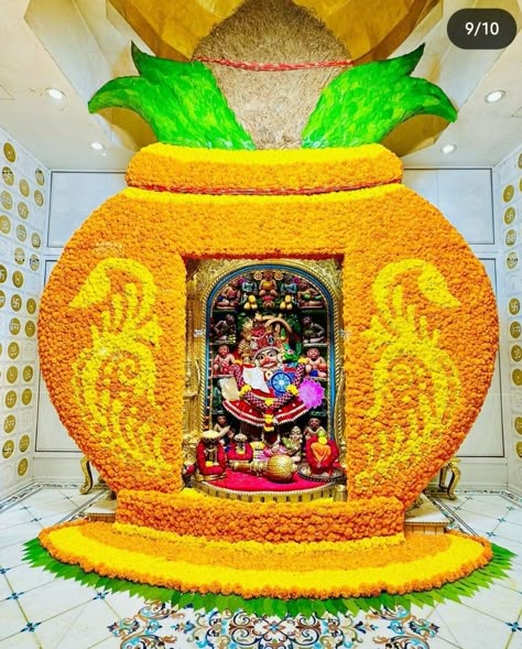 Ganpati Pandal Decoration, Pandal Decoration Ideas, Ganpati Pandal, Pandal Decoration, Kalash Decoration, Ganpati Decoration Theme, Puja Pandal, Handmade Decorative Items, Kali Puja