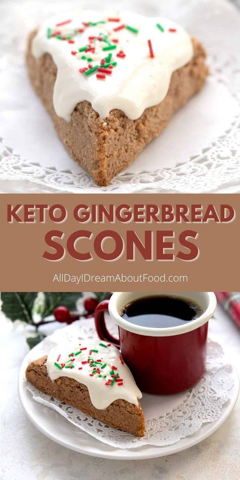 Keto Cinnamon Scones, Keto Ginger Recipes, Low Carb Scones Recipe, Keto Gingerbread Scones, Keto Cranberry Scones, Keto Gingerbread Muffins, Keto Breakfast Biscuits, Sugar Free Scones Recipe, Keto Scones Recipe Easy