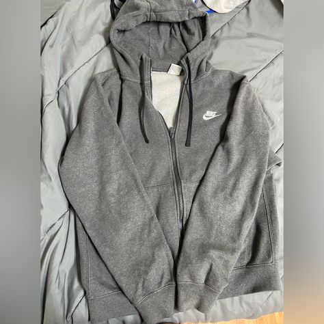 Nike , Medium Brand New Never Worn Grey Nike Jacket Outfit, Nike Gray Winter Hooded Jacket, Nike Gray Sporty Hoodie, Grey Nike Jacket, Nike Gray Outerwear With Double-lined Hood, Grey Jacket Outfit, Dark Grey Color, Gray Jacket, Nike Sportswear