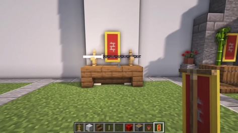 Speed_art(@minecraft_nice_build) on TikTok: Tutorial how to make a katana in Minecraft #minecraftbuilding #tendance #minecraftpe #minecraft #fyp #viral #build #katana #tuto #tutorials Minecraft Japanese Lantern Ideas, Minecraft Japanese Room Ideas, Minecraft Register, Naruto Minecraft Builds, Japanese Banner Minecraft, Japanese Room Ideas, Minecraft Lantern, Japanese Minecraft Builds, Interior Design Minecraft