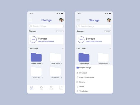 Cloud Drive Storage Mobile UI by Tushar Kanjariya on Dribbble Cloud Drive, Android Design, Mobile Ui Design, Mobile Ui, Cloud Storage, San Luis Obispo, Ui Design, Creative Professional, Drive