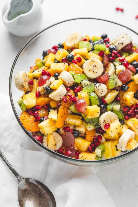 All your favorite winter fruits in a colorful fruit salad with a delicious honey lemon poppy seed dressing. I can't stop making this salad for family dinners and gatherings with friends. #fruitsalad #winterfruits #sidedish Big Mac In A Bowl, Easy Lemon Cake Recipe, Lemon Poppy Seed Dressing, Taco Recipes Ground Beef, Winter Fruits, Healthy Taco Recipes, Winter Fruit Salad, Big Mac Sauce, Lemon Cake Easy