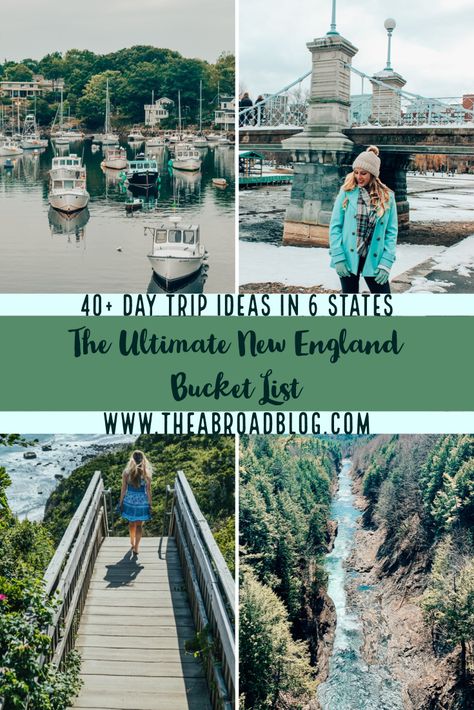 Moving To New England, New England Bucket List, New Hampshire Bucket List, England Bucket List, New England Day Trips, Day Trip Ideas, Australia Vintage, Massachusetts Travel, New England Road Trip