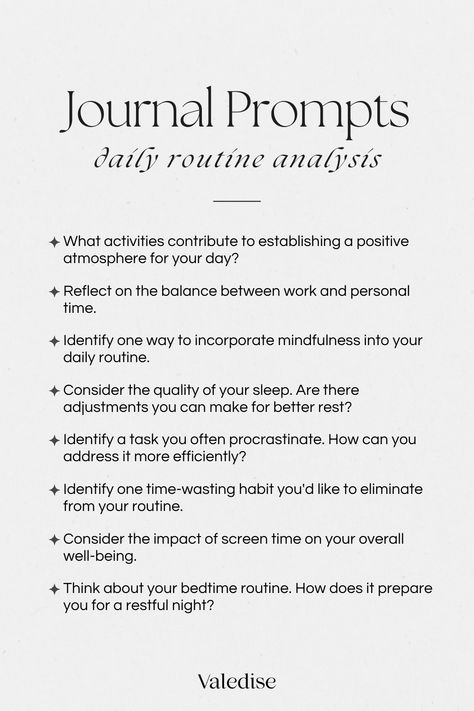 Explore the power of self-reflection through daily routine analysis, using these journal prompts. Our daily habits shape our lives, and taking a closer look can reveal patterns, strengths, and areas for improvement. Grab your journal and let your thoughts flow. ♡ Self Analysis Questions, Shadow Questions, Journal Prompts Daily, Self Analysis, Mindfulness Journal Prompts, Hourglass Workout, Prompts Ideas, What Is Sleep, Journaling Tips