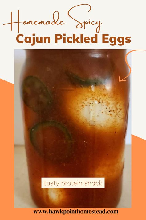 This spicy Cajun pickled egg recipe is so easy to make and results in a tasty, healthy protein-packed snack. It is also great because pickled eggs can be made plain or with different flavors.  This spicy Cajun pickled egg recipe results in a spicy and tangy delicious treat! Plus you can make it as spicy as you want and you can use a variety of hot peppers. Hot And Spicy Pickled Eggs, Pickles Eggs Recipe, Hot Pickled Eggs Recipe, Pickled Egg Recipes, Pickled Egg Recipe, Cajun Pickled Eggs, Cajun Pickled Quail Eggs Recipe, Hot Pickled Eggs, Bar Pickled Eggs Recipe