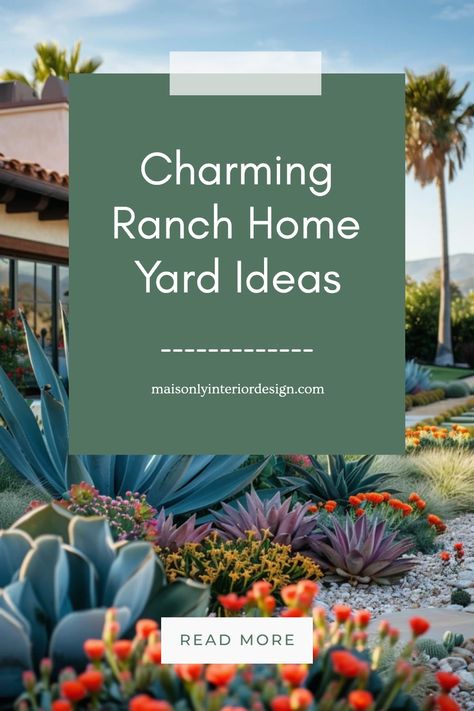 Explore charming ranch home yard ideas that enhance your outdoor living experience. From selecting native plants to creating cozy seating areas, we'll help you transform your property with appealing designs. Use materials like wood or stone to blend your landscape with the surrounding nature while inspiring outdoor spaces for relaxing! Incorporating attractive features like flower beds and walkways can create inviting visual displays around your ranch style home. Enjoy coming home to a beautiful and functional outdoor environment every day. Ranch Style Home Landscaping, Home Yard Ideas, Ranch House Landscaping, Black Pergola, Attractive Features, Inspiring Outdoor Spaces, Home Yard, Outdoor Environment, Cozy Seating