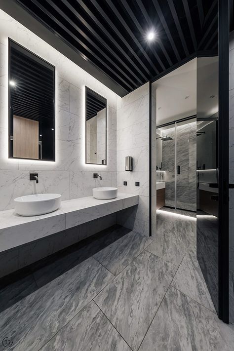 Sinks Design, Office Bathroom Design, Cottage Design Interior, Commercial Bathroom Ideas, Public Restroom Design, Commercial Bathroom Designs, Law Firm Office, Design Interior Baie, Toilet Design Modern