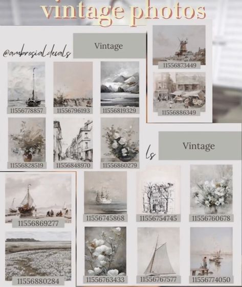 Bloc Burg Decal Codes, Bloxburg Code Wallpaper, Photo Codes Berry Ave, Fancy Paintings Bloxburg Decal, Paintings Decals Bloxburg, Cloud Decal Bloxburg, Bloxburg Painting Codes Rustic, Vintage Decal Codes Bloxburg, Bloxburg Cloud Decal Codes