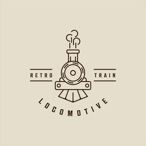 Train Track Illustration, Tiny Train Tattoo, Railway Logo Design, Train Design Concept, Train Tattoo Small Simple, Vintage Train Illustration, Train Line Art, Train Tattoo Design, Train Tattoos For Women