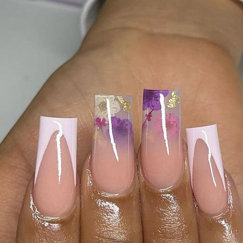 Ombre Encapsulated Nails, Pink Encapsulated Nails, Nail Encapsulation, Nail Encapsulated Design, Encapsulated Nails Acrylics, Short Encapsulated Nails, Ombré Nails With Design, Pretty Ombre Nails, Nail Training