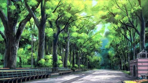 Anime Park Background, Fantasy Academy, Background Park, Landscape Anime, Amazing Backgrounds, Park Background, Anime Landscape, Base Anime, Anime House