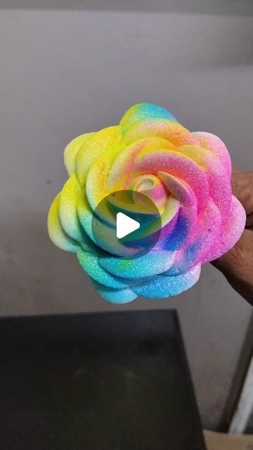 Rainbow Petal Cake, Troll Cake, Wipped Cream, Trolls Cake, Cupcake Videos, Rainbow Cakes, How To Make Rose, Cream Flower, Unicorn Cupcakes