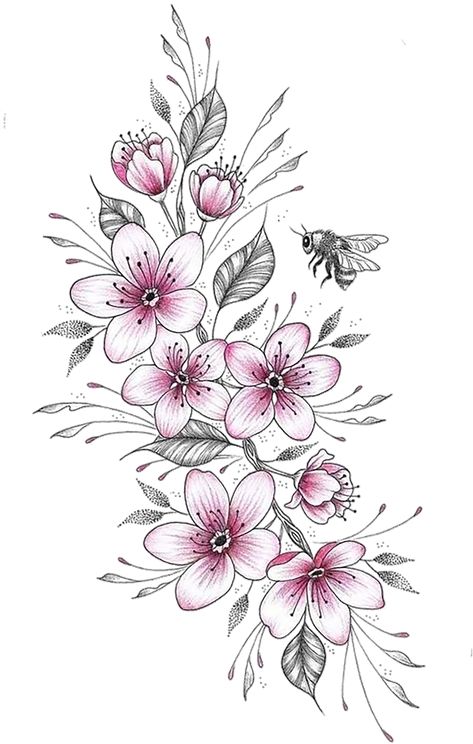 Japanese Floral Tattoo, Cherry Blossom Mandala, Japanese Cherry Blossom Tattoo, Flower Tattoo Stencils, Japanese Flower Tattoo, Love Affection, The Language Of Flowers, The Subconscious Mind, Muster Tattoos