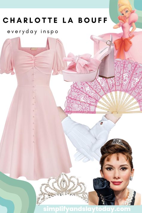 Midterm Outfit, Charlotte La Bouff Costume, Tiana And Charlotte Costume Halloween, Charlotte Princess And The Frog Costume, Tiana And Charlotte Costume, Tiana Disneybound, Broadway Outfit, Funny Group Halloween Costumes, Charlotte La Bouff