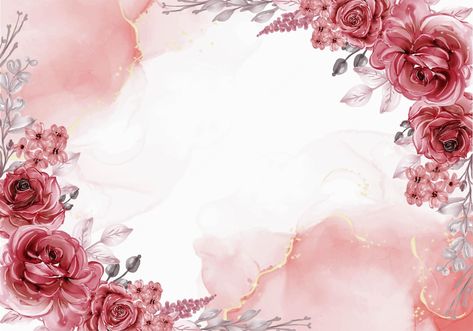 Vintage Flowers Background Design, Floral Background Hd, Red Floral Background, Red Flower Watercolor, Flower Craft Ideas, Shapes Png, Pink Floral Background, Color Melon, Hd Flowers