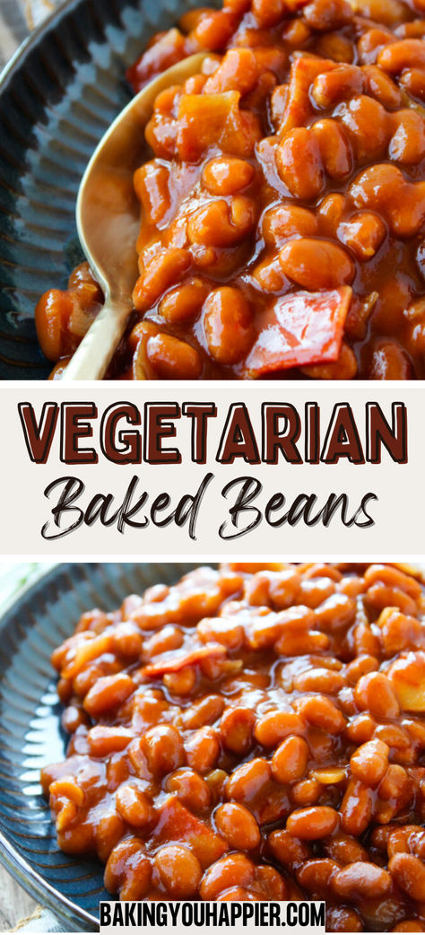 Vegetarian Baked Beans, easily knock canned beans up a notch with a few simple ingredients to make the best summer side dish! Baked Beans From Canned Beans, Vegetarian Baked Beans, Hot Beef Sandwiches, Vegetarian Roast, Easy Baked Beans, Vegetarian Chicken, Baked Bean Recipes, Summer Side Dish, Baked Veggies