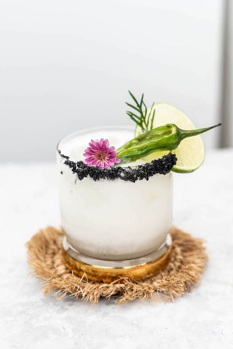 The Coconut Jalapeño Margarita is a spicy, tropical twist on the classic tequila cocktail. Spicy jalapeño is tempered by cooling coconut for a refreshing, but zippy sip. Classic Tequila Cocktails, Beverage Ideas, Coconut Margarita, Traditional Margarita, Jalapeno Margarita, Tequila Cocktail, Drink Garnishing, Spicy Margarita, Tequila Drinks