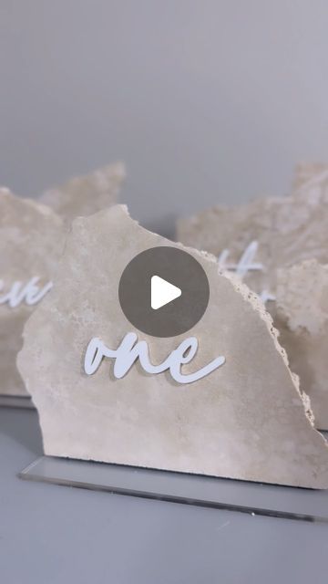 Travertine Place Cards, Diy Stone Table Numbers, Travertine Table Numbers, Stone Table Numbers, Table Numbers Wedding Diy, Granite Table, Diy Table Numbers, Table Markers, Wedding Stone