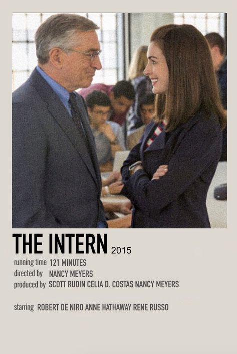 The Intern Movie, Robert Deniro, Rene Russo, The Intern, Nancy Meyers, Anne Hathaway, Movie Poster, Books, Movie Posters